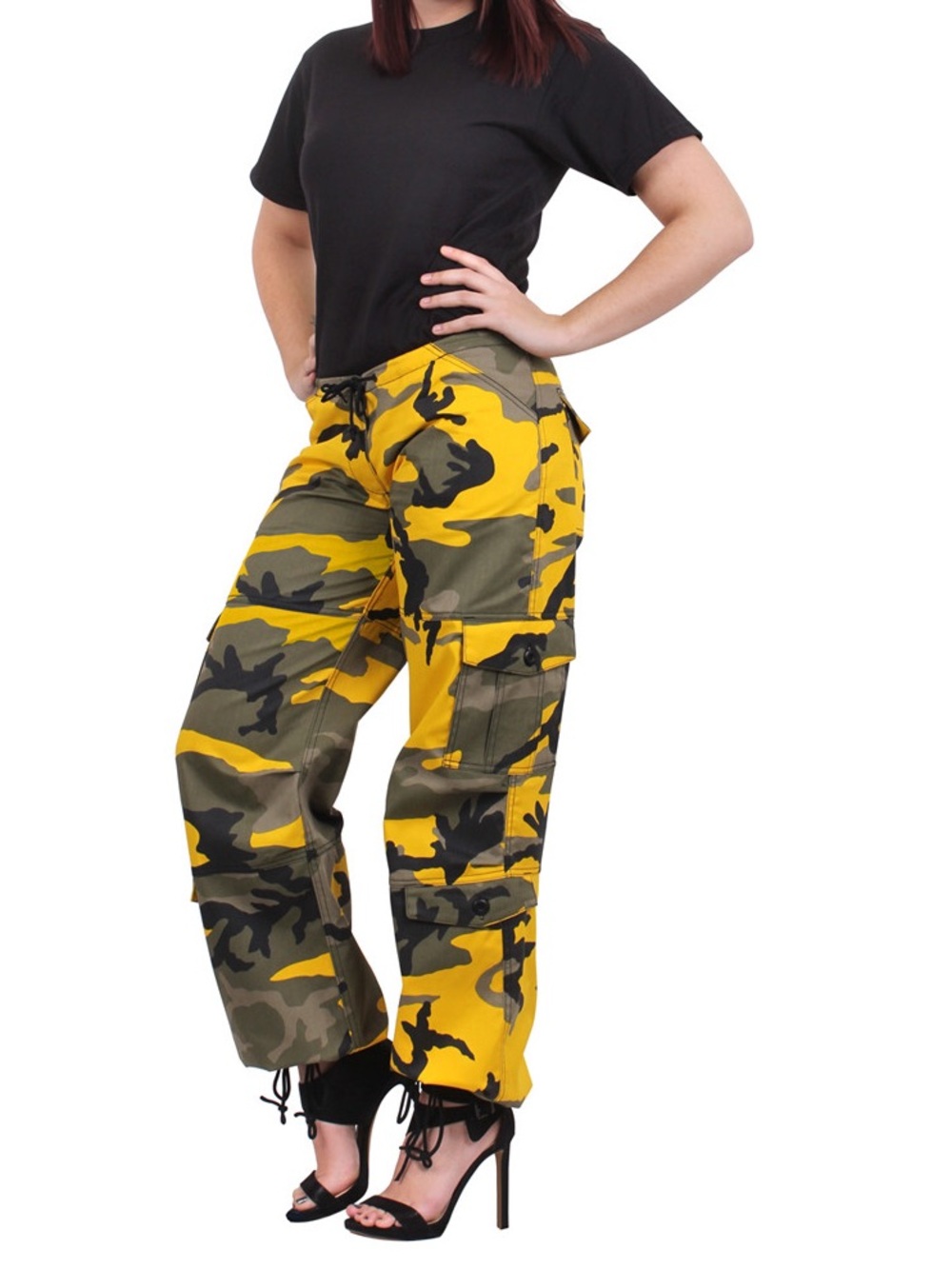 Rothco Yellow & Olive Camo Cargo Pants Sz M NWT